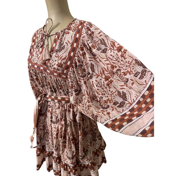 Cleobella Mini Dress Brown Floral - Picture 5 of 9